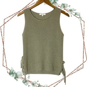 Madewell side tie sweater tank top XS